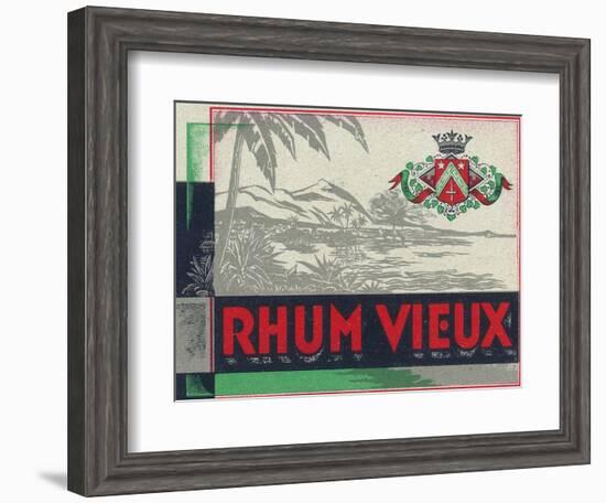 Rhum Vieux Rum Label-Lantern Press-Framed Art Print