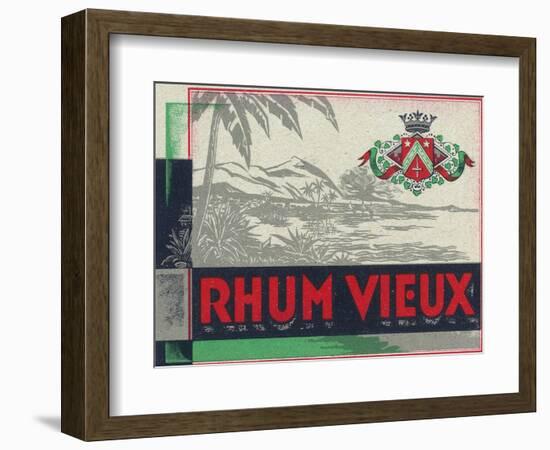 Rhum Vieux Rum Label-Lantern Press-Framed Art Print