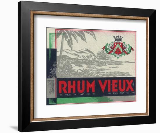 Rhum Vieux Rum Label-Lantern Press-Framed Art Print