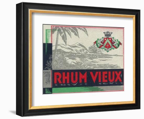 Rhum Vieux Rum Label-Lantern Press-Framed Art Print