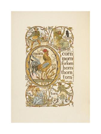 Rhyming Words Ending In The Letter N To Illustrate The Use Of The Letter O The Golden Primer Giclee Print By Walter Crane Art Com