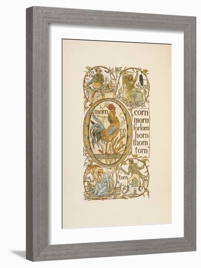 Rhyming Words Ending in the Letter N. To Illustrate the Use Of the Letter O. the Golden Primer-Walter Crane-Framed Giclee Print
