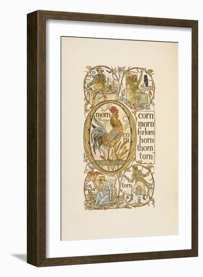 Rhyming Words Ending in the Letter N. To Illustrate the Use Of the Letter O. the Golden Primer-Walter Crane-Framed Giclee Print