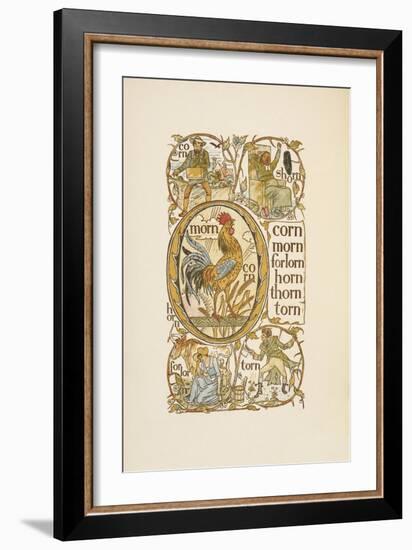 Rhyming Words Ending in the Letter N. To Illustrate the Use Of the Letter O. the Golden Primer-Walter Crane-Framed Giclee Print