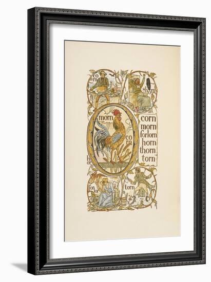 Rhyming Words Ending in the Letter N. To Illustrate the Use Of the Letter O. the Golden Primer-Walter Crane-Framed Giclee Print