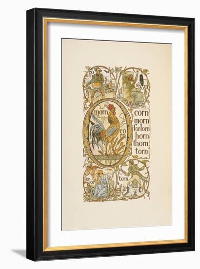 Rhyming Words Ending in the Letter N. To Illustrate the Use Of the Letter O. the Golden Primer-Walter Crane-Framed Giclee Print