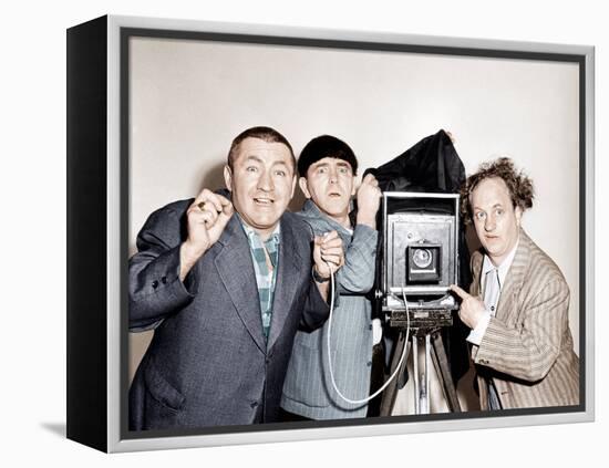 RHYTHM AND WEEP, from left: Curly Howard, Moe Howard, Larry Fine, (aka The Three Stooges), 1946-null-Framed Stretched Canvas