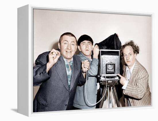 RHYTHM AND WEEP, from left: Curly Howard, Moe Howard, Larry Fine, (aka The Three Stooges), 1946-null-Framed Stretched Canvas