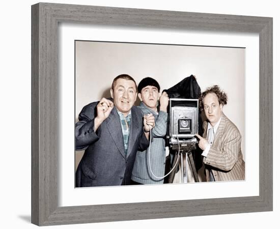 RHYTHM AND WEEP, from left: Curly Howard, Moe Howard, Larry Fine, (aka The Three Stooges), 1946-null-Framed Photo