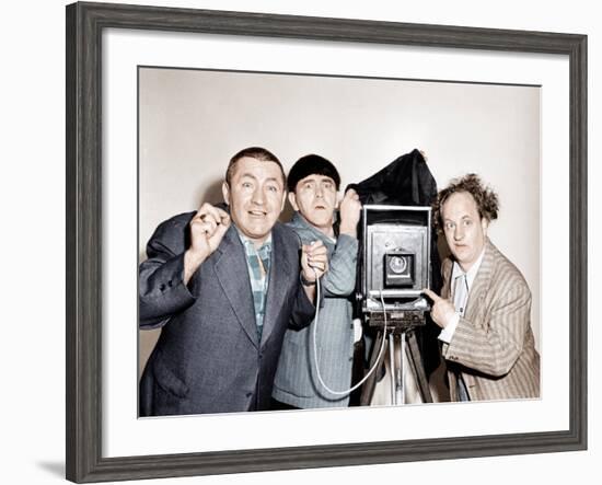 RHYTHM AND WEEP, from left: Curly Howard, Moe Howard, Larry Fine, (aka The Three Stooges), 1946-null-Framed Photo