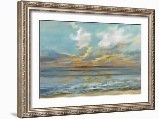 Rhythmic Sunset Waves-Silvia Vassileva-Framed Art Print