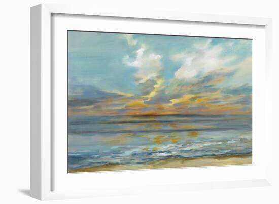 Rhythmic Sunset Waves-Silvia Vassileva-Framed Art Print