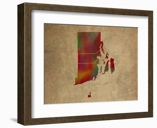 RI Colorful Counties-Red Atlas Designs-Framed Giclee Print