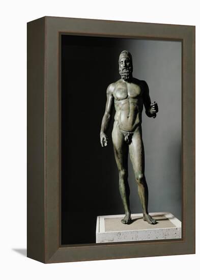 Riace Bronze (B), Bronze Statue of a Young Man with Helmet, More Than Life-Size, Found in 1972-Phidias-Framed Premier Image Canvas