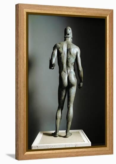 Riace Bronze (B), Bronze Statue of a Young Man with Helmet, More Than Life-Size, Found in 1972-Phidias-Framed Premier Image Canvas