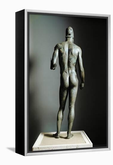 Riace Bronze (B), Bronze Statue of a Young Man with Helmet, More Than Life-Size, Found in 1972-Phidias-Framed Premier Image Canvas