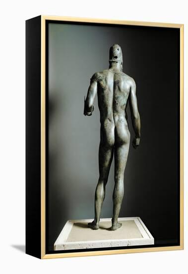 Riace Bronze (B), Bronze Statue of a Young Man with Helmet, More Than Life-Size, Found in 1972-Phidias-Framed Premier Image Canvas