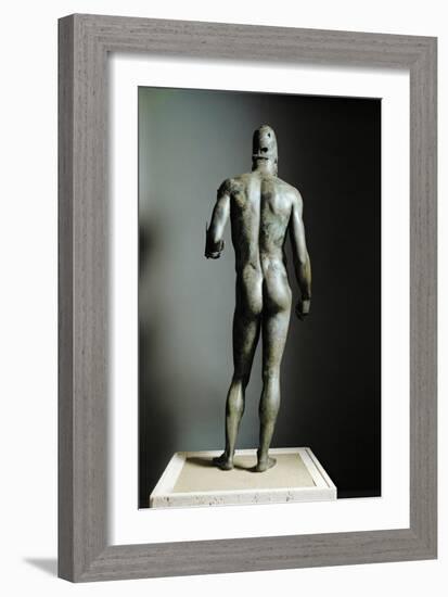 Riace Bronze (B), Bronze Statue of a Young Man with Helmet, More Than Life-Size, Found in 1972-Phidias-Framed Giclee Print