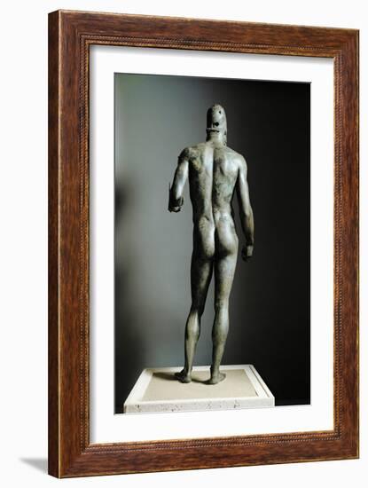 Riace Bronze (B), Bronze Statue of a Young Man with Helmet, More Than Life-Size, Found in 1972-Phidias-Framed Giclee Print