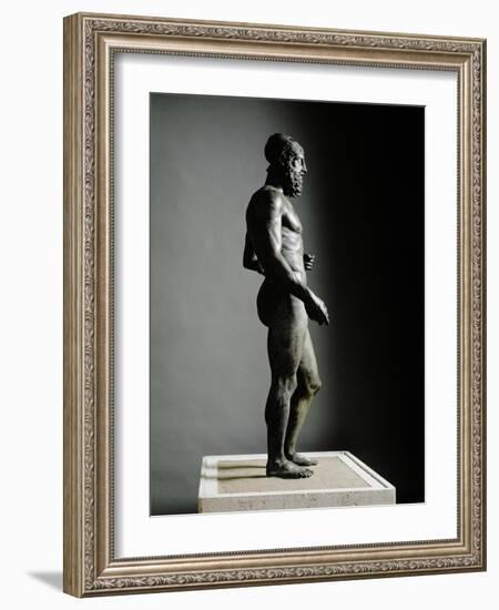 Riace Bronze (B), Bronze Statue of a Young Man with Helmet, More Than Life-Size, Found in 1972-Phidias-Framed Giclee Print