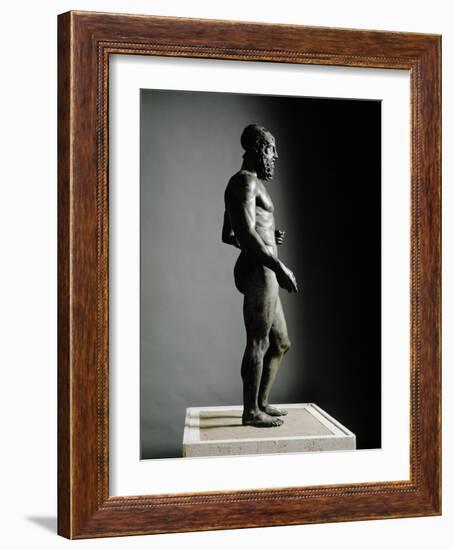 Riace Bronze (B), Bronze Statue of a Young Man with Helmet, More Than Life-Size, Found in 1972-Phidias-Framed Giclee Print