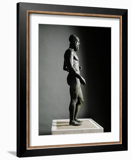 Riace Bronze (B), Bronze Statue of a Young Man with Helmet, More Than Life-Size, Found in 1972-Phidias-Framed Giclee Print