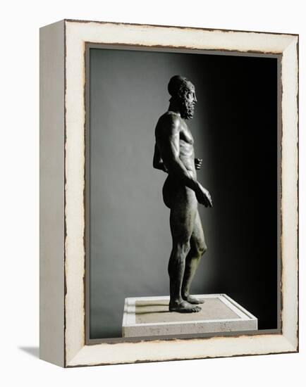 Riace Bronze (B), Bronze Statue of a Young Man with Helmet, More Than Life-Size, Found in 1972-Phidias-Framed Premier Image Canvas