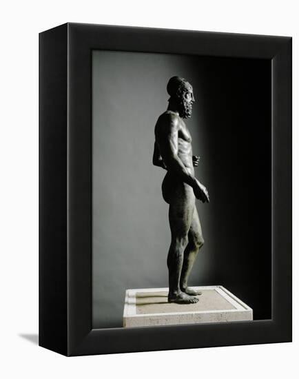 Riace Bronze (B), Bronze Statue of a Young Man with Helmet, More Than Life-Size, Found in 1972-Phidias-Framed Premier Image Canvas