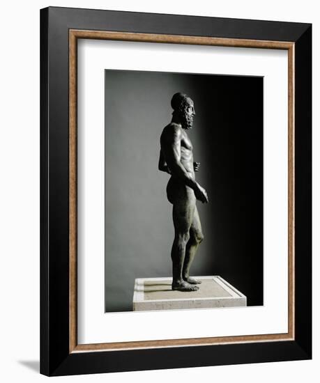 Riace Bronze (B), Bronze Statue of a Young Man with Helmet, More Than Life-Size, Found in 1972-Phidias-Framed Giclee Print