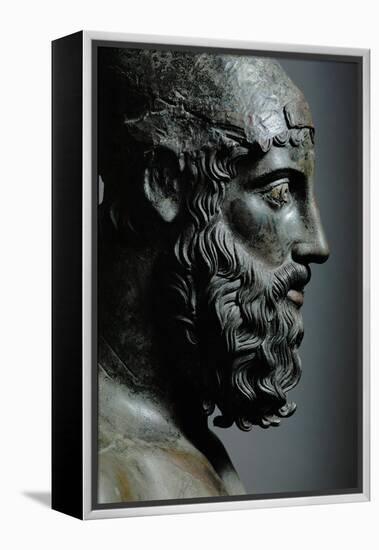 Riace Bronze (B), Head of Bronze Statue of a Young Man with Helmet, Detail-Phidias-Framed Premier Image Canvas