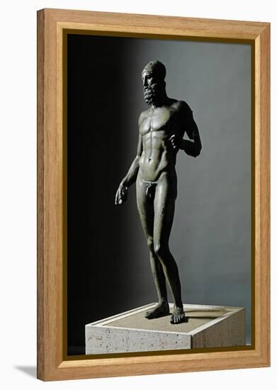 Riace Bronze (B), Statue of a Young Man with Helmet-Phidias-Framed Premier Image Canvas