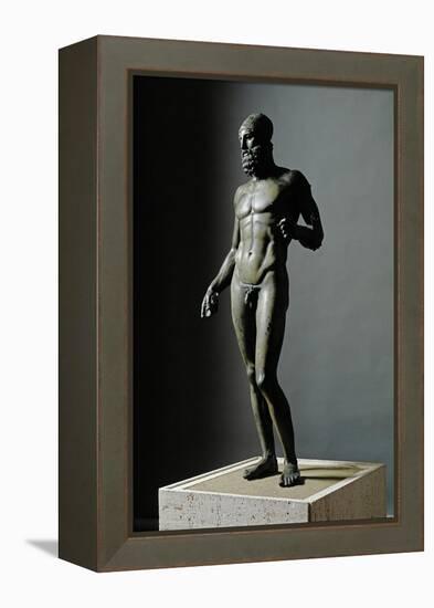 Riace Bronze (B), Statue of a Young Man with Helmet-Phidias-Framed Premier Image Canvas