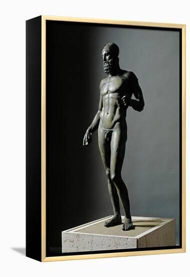 Riace Bronze (B), Statue of a Young Man with Helmet-Phidias-Framed Premier Image Canvas