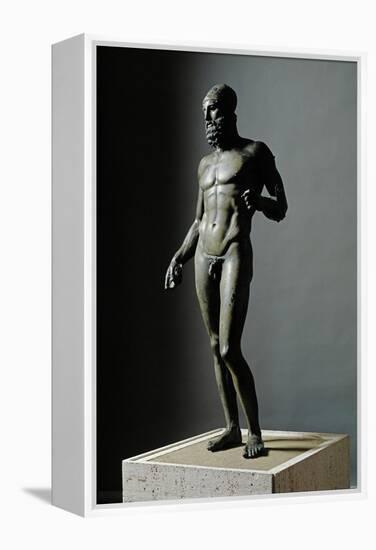 Riace Bronze (B), Statue of a Young Man with Helmet-Phidias-Framed Premier Image Canvas