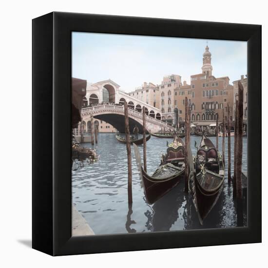 Rialto Bridge Gondolas-Alan Blaustein-Framed Stretched Canvas