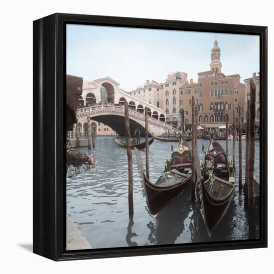 Rialto Bridge Gondolas-Alan Blaustein-Framed Stretched Canvas