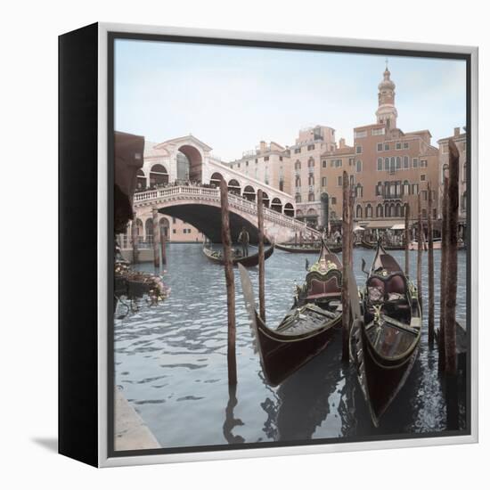 Rialto Bridge Gondolas-Alan Blaustein-Framed Stretched Canvas