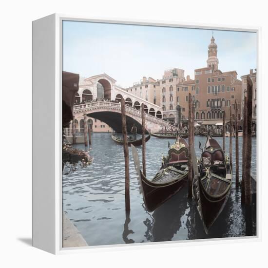 Rialto Bridge Gondolas-Alan Blaustein-Framed Stretched Canvas