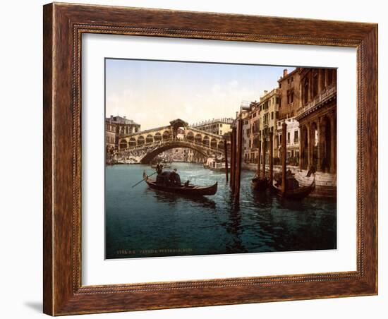 Rialto Bridge, Grand Canal, 1890s-Science Source-Framed Giclee Print