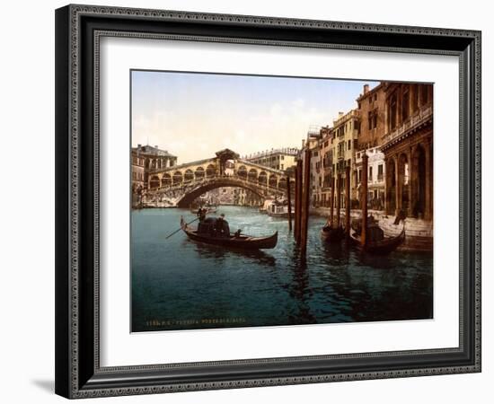 Rialto Bridge, Grand Canal, 1890s-Science Source-Framed Giclee Print