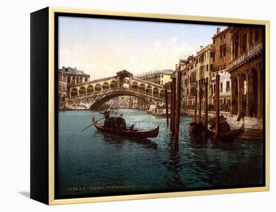 Rialto Bridge, Grand Canal, 1890s-Science Source-Framed Premier Image Canvas