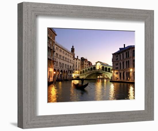 Rialto Bridge, Grand Canal, Venice, Italy-Alan Copson-Framed Photographic Print