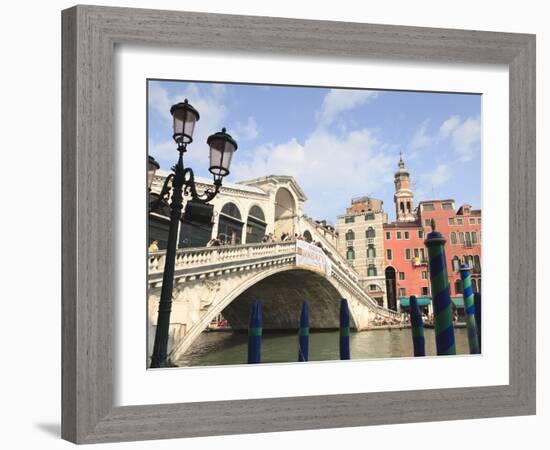 Rialto Bridge, Grand Canal, Venice, UNESCO World Heritage Site, Veneto, Italy, Europe-Amanda Hall-Framed Photographic Print