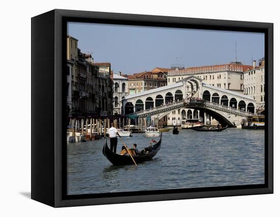 Rialto Bridge, Grand Canal, Venice, Veneto, Italy, Europe-Peter Richardson-Framed Premier Image Canvas