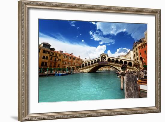 Rialto Bridge In Venice, Italy-Iakov Kalinin-Framed Art Print