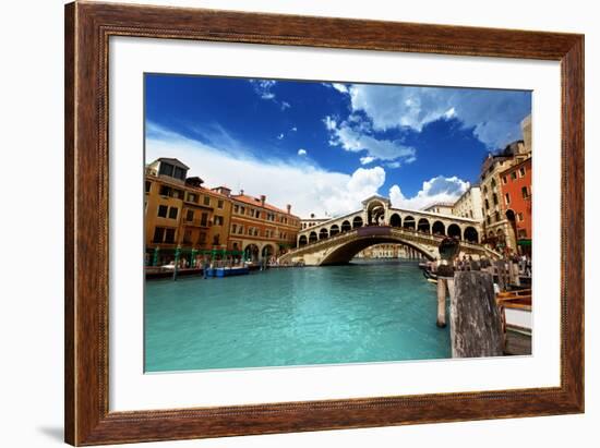Rialto Bridge In Venice, Italy-Iakov Kalinin-Framed Art Print