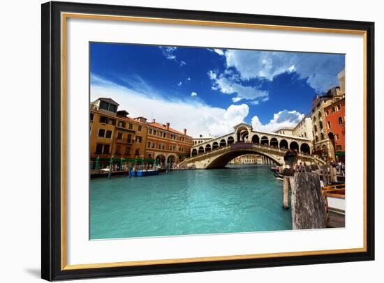 Rialto Bridge In Venice, Italy-Iakov Kalinin-Framed Art Print