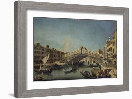 Rialto Bridge in Venice-Michele Marieschi-Framed Giclee Print