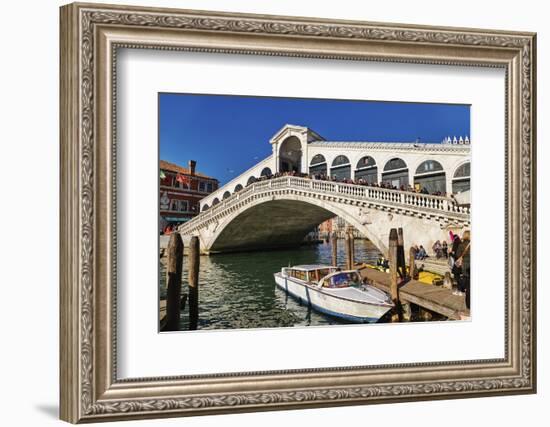 Rialto Bridge on Grand Canal, Venice, UNESCO World Heritage Site, Veneto, Italy, Europe-Marco Brivio-Framed Photographic Print