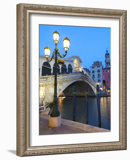 Rialto Bridge on the Grand Canal, Venice, UNESCO World Heritage Site, Veneto, Italy, Europe-Amanda Hall-Framed Photographic Print